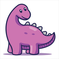 Cute cartoon dino design flat illustration