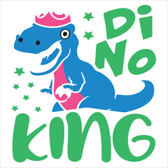 Cute cartoon dino design flat illustration