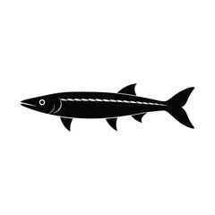 Barracuda Swimming Sleek Vector Silhouette