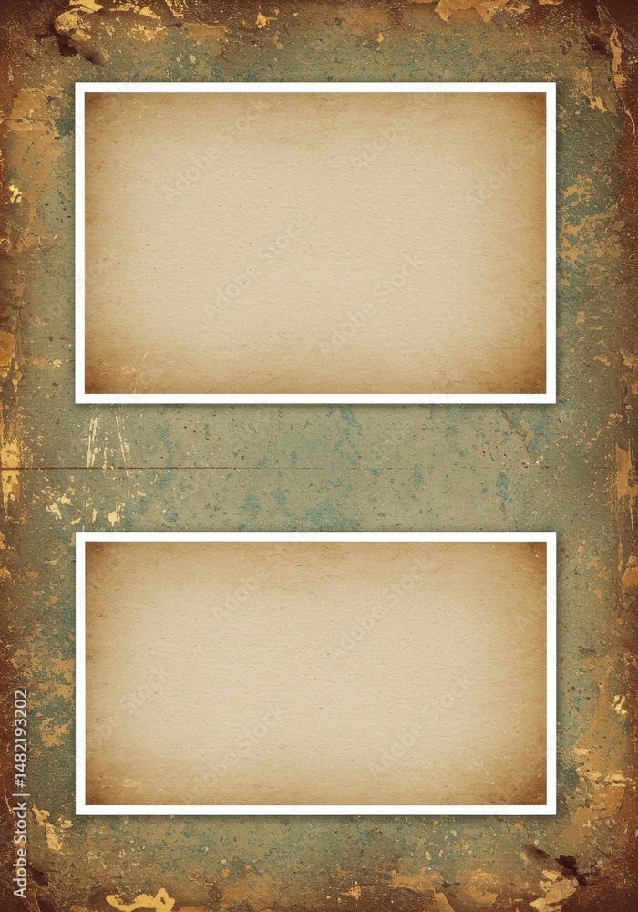 Poster vintage background with two empty frames