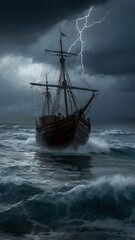 Obraz premium ship in the sea