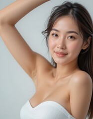 Fototapeta premium Portrait of a Beautiful Asian Woman with Smooth Skin