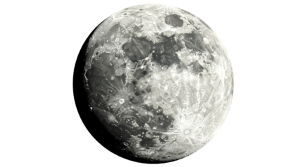 Isolated Detailed Full Moon Surface