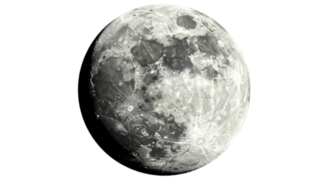 Isolated Detailed Full Moon Surface