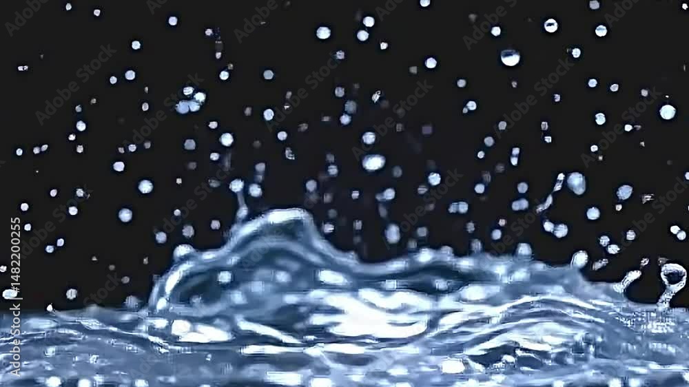 Poster dynamic visually striking scene of water motion. at center splash captured mid-air creating intricat