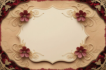 Vintage Background With Frame And Flowers