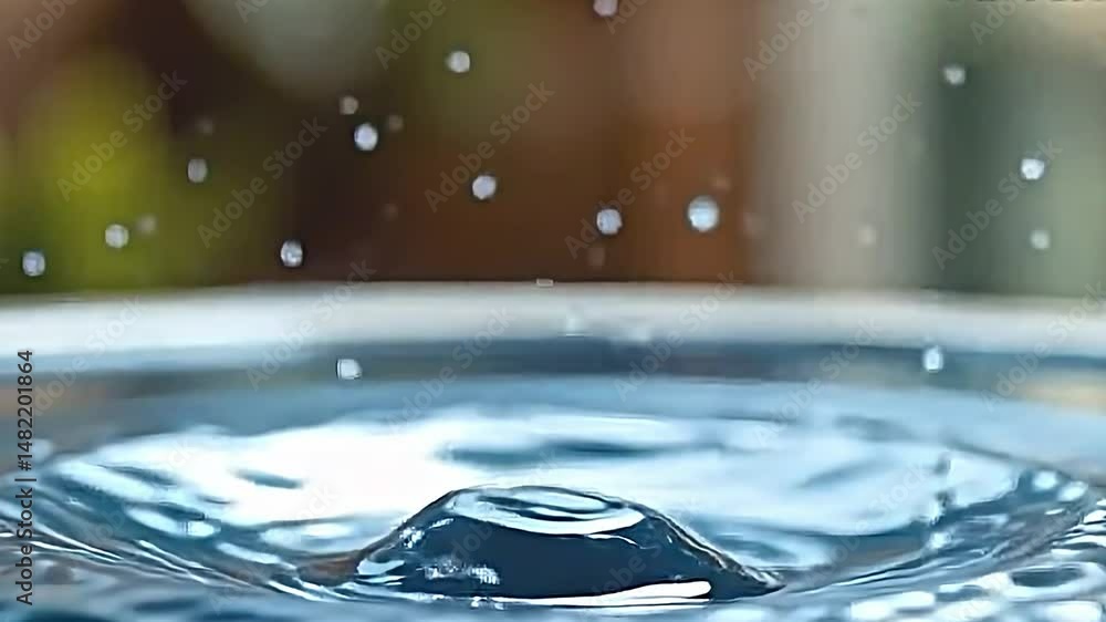 Poster dynamic captivating scene of water mid-splash. photograph captures moment when single droplet just p