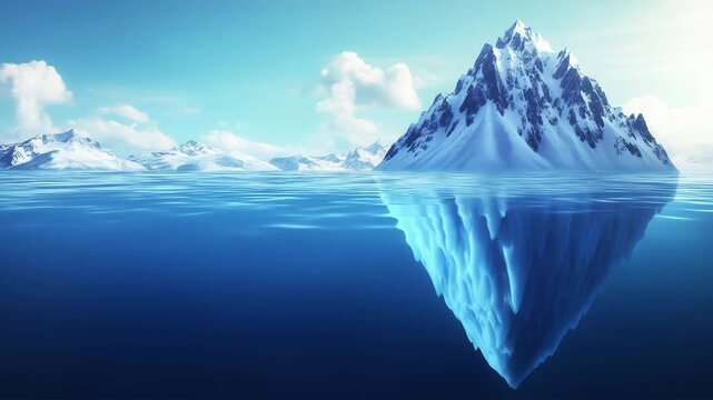 水面下に広がる巨大な氷山