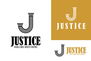 letter j justice law attorney logo design vector