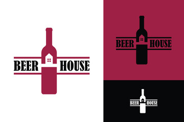 beer house bar logo design vector illustration