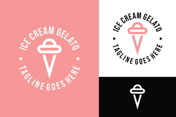 ice cream gelato logo design vector illustration
