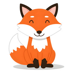 Obraz premium The Adorable Sitting Fox with a Fluffy Tail