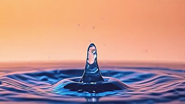splash of water captured mid-air creating dynamic captivating visual effect. vibrant blue droplets swirling patterns of water frozen time highlighting beauty energy of moment. background...