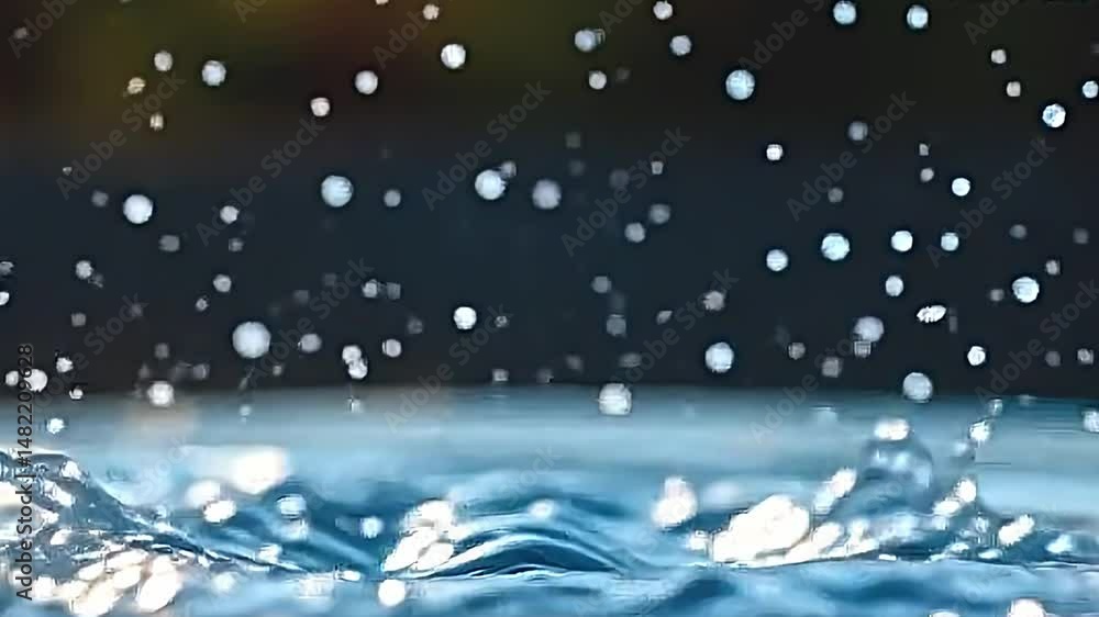 Poster dynamic captivating scene of water mid-air captured moment of pure motion. water droplets frozen tim