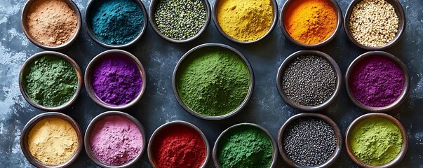 Colorful superfood powders