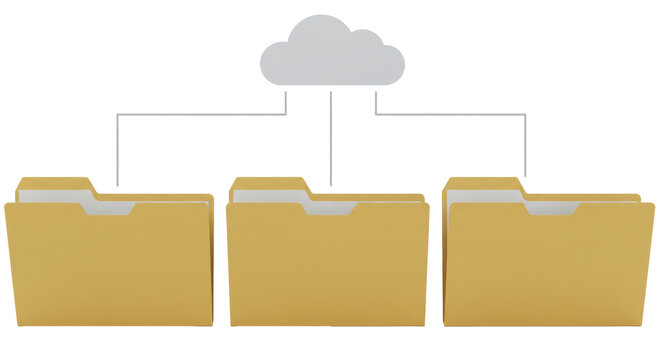Isolated Cloud Computing Network Connecting Folders