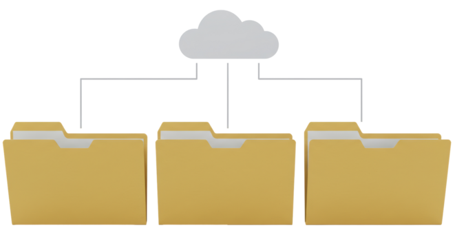 Isolated Cloud Computing Network Connecting Folders