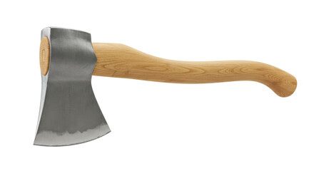 Isolated Axe with Wooden Handle for Woodworking