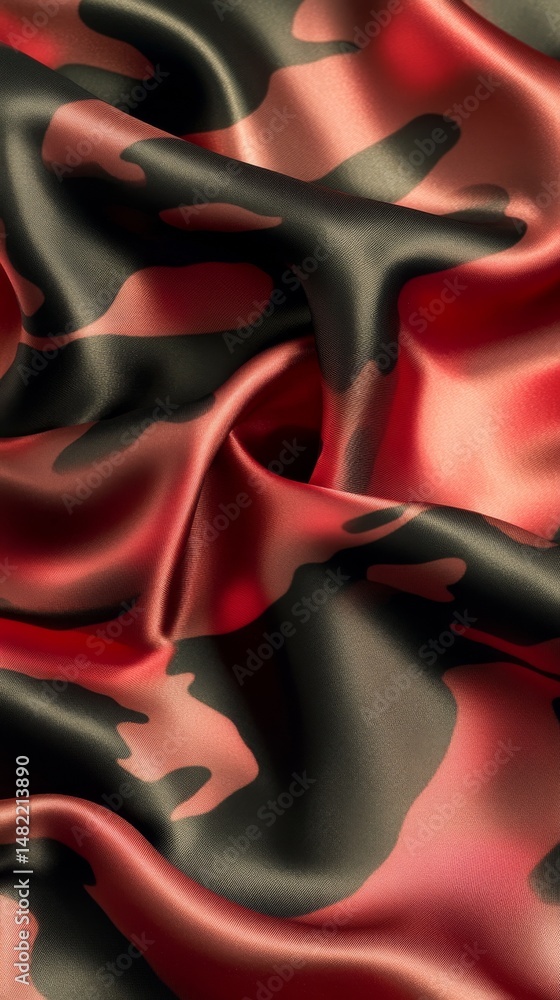 Aufkleber to showcase its texture, the fabric is draped in an elegant manner, displaying its colorful patterns