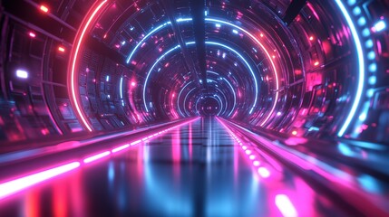 Fototapeta premium Futuristic Neon Tunnel