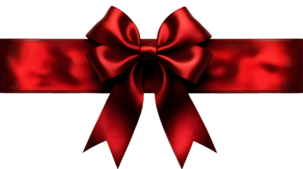 A Beautifully Crafted Red Bow with Satin Texture Perfect for Present Decorating and Gift Wrapping on Special Occasions