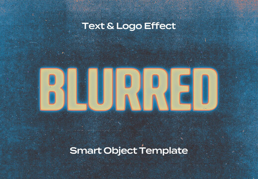 Blured Motion Black Text Logo Style Effect Mockup Logotype Template Shape