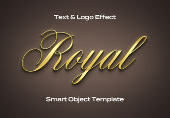 Rich Gold Black Text Logo Style Effect Mockup Logotype Template Shape