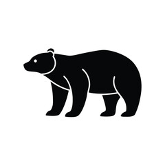 Bear Standing Minimalist Vector Silhouette