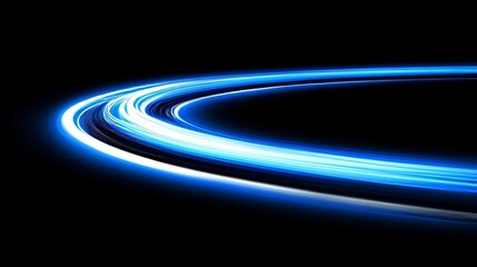 The acceleration of digital blue light fibers is depicted through dynamic blue optical fibers that emit light, symbolizing high-speed data transfer and connectivity, as shown in an Illusion-Spun