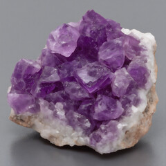 Fototapeta premium vibrant and multi-layered 3d rendering close-up of a cluster of tiny petals with the texture of polished amethyst and citrine crystals