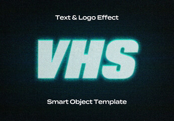Screen Monitor TV VHS Display Text Logo Style Effect Mockup Logotype Template Shape