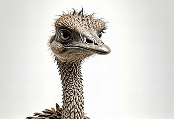 Presenting Ostrich statue on a white background.