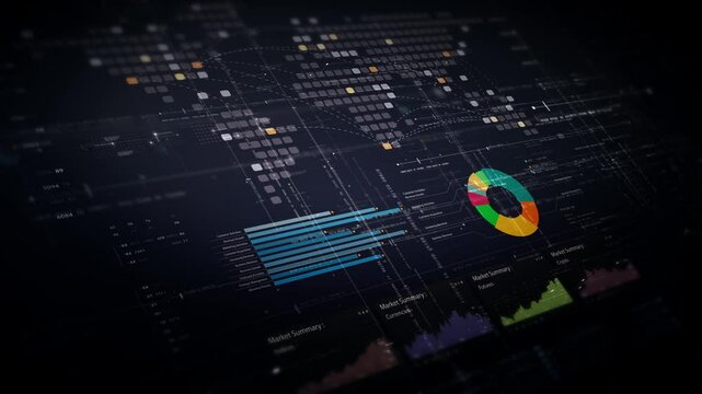 Dynamic data visuals for business info graphics, animated charts, and data-driven insights for a business meeting mock-up. Explore the world of trading, stock exchanges, and crypto
