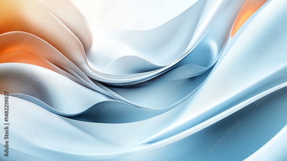 Poster silvery fabric flows to create a draped texture and soft abstract shapes in the moonshadow fabric il