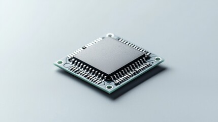 Microchip on circuit board emphasizes technology's role in modern electronics and innovation  in engineering