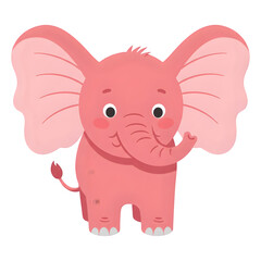 Fototapeta premium A Delightful Pink Elephant with Gigantic Ears, a Sweet and Playful Character