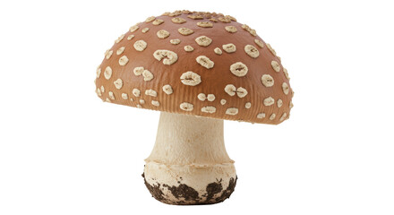 Isolated Amanita Pantherina Mushroom with Spotted Cap