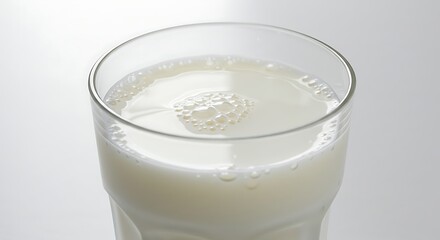 Refreshing glass of milk: Healthy dairy beverage with creamy texture