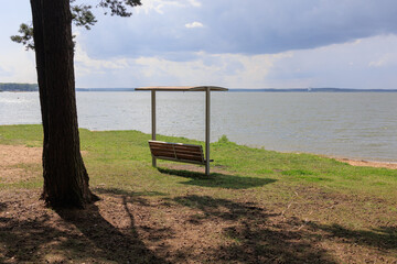 benches and chaise lounges for rest on the streets of the city and in the park, public places
