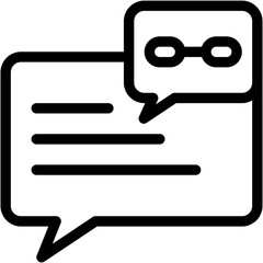 Vector Icon Link, Hyperlink, Chat Box, Message, Communications