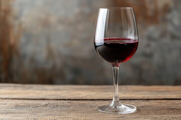 Elegant Red Wine in a Glass Against Wood Paneling