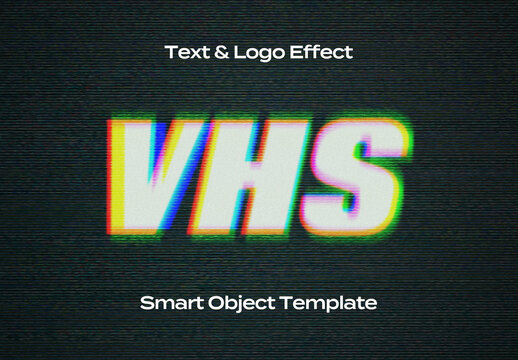 Screen Monitor TV VHS Display Text Logo Style Effect Mockup Logotype Template Shape