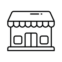 Visually engaging linear icon of storefront retail shop