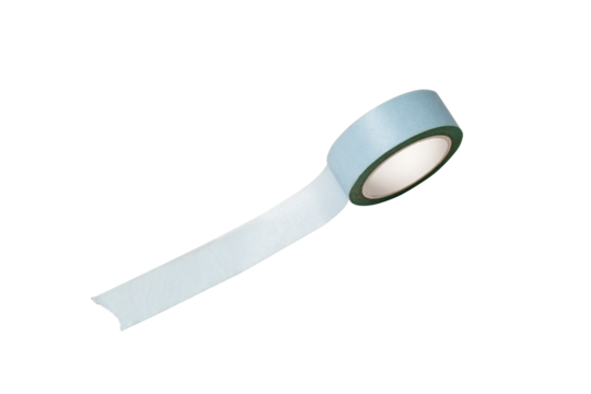 roll of blue adhesive tape,isolated on transparent png background,note paper message office business tag sign