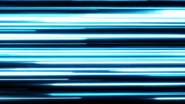 Abstract blue horizontal speedlines on dark background