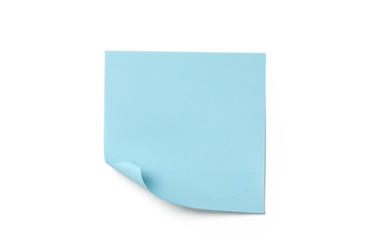 blue blank sticky note paper isolated on transparent png background,note paper message office business tag sign