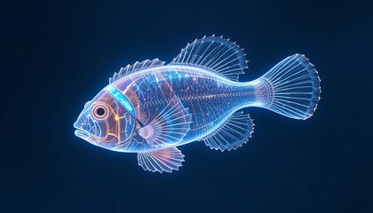 Fototapeta premium Neon Fish: A Digital Underwater Marvel