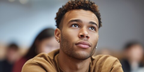 Student attending seminar on college adjustment and personal growth