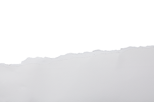 white torn or ripped paper isolated on transparent png background,realistic torn paper edges