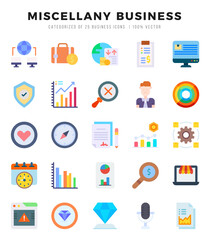 Simple Set of Miscellany Business Related Vector Flat Icons.